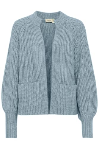 fransa FRBeverly Damen Strickjacke Cardigan Fein-Strick mit Eingrifftaschen Regular fit, Größe:M, Farbe:Citadel Melange (1741111) von fransa