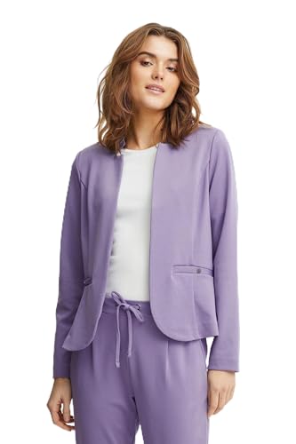 fransa FRCEDILAN Damen BlazerKurzblazer Jacke Stehkragen ohne Knopfleiste Taschen mit Druckknopf, Größe:M, Farbe:Purple Haze (183718) von fransa