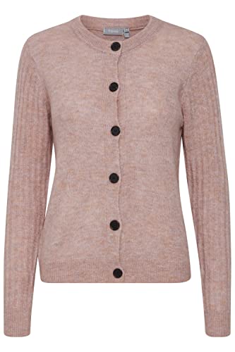 fransa FRCESANDY Damen Strickjacke Grobstrick Cardigan Strickcardigan mit Knopfleiste und Wollanteil, Größe:2XL, Farbe:Misty Rose Melange (1515121) von fransa