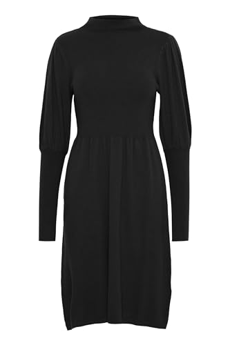 fransa FRDEDINA Damen Strickkleid Feinstrickkleid knieumspieltes Kleid mit Stehkragen und Puffärmeln, Größe:S, Farbe:Rifle Green (190419) von fransa