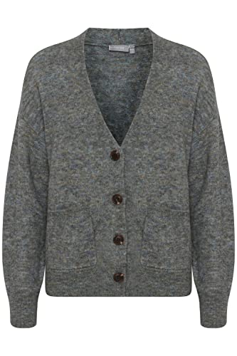 fransa FREMDEBBI 2 Cardigan Damen Strickjacke Feinstrick mit tiefem V-Ausschnitt, Größe:M, Farbe:Desert Sage Melange (1601101) von fransa