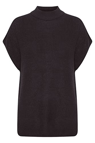 fransa FRERETTA Damen Strickshirt T-Shirt Kurzarm Shirt mit Stehkragen, Größe:S, Farbe:Raw Melange (200124) von fransa