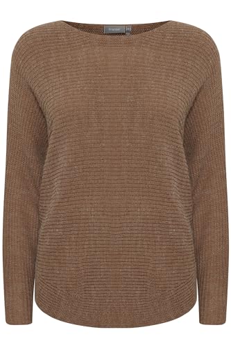fransa FRERETTA PU 3 Damen Strickpullover Pullover Pulli Rundhals 80% Acryl, 20% Polyamid Loose fit, Größe:S, Farbe:Coca Mocha Melange (1810191) von fransa