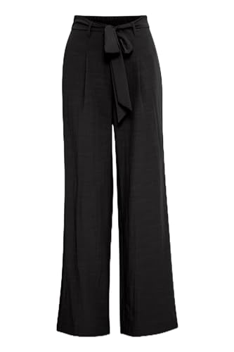 fransa FREVE PA 1 Damen Stoffhose Hose mit Eingrifftaschen Bindegürtel Loose fit, Größe:XXL, Farbe:Black (200113) von fransa