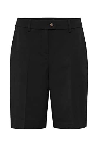 fransa FRFAMIRA 3 Shorts Damen Chino Shorts Bermuda Kurze Hose mit Gürtelschlaufen mit Stretch-Anteil Casual-Fit, Größe:42, Farbe:Black (200113) von fransa