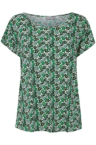 fransa FRFEDOT 2 T-Shirt Damen T-Shirt Kurzarm Shirt mit Allover-Print und Rundhalsausschnitt, Größe:XXL, Farbe:Malachite Green Mix (201119) von fransa