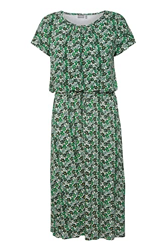 fransa FRFEDOT 5 Dress Damen Freizeitkleid Kleid mit Rundhals-Ausschnitt und kurzen Ärmeln, Blumenmuster-Optik, Größe:XS, Farbe:Malachite Green Mix (201119) von fransa