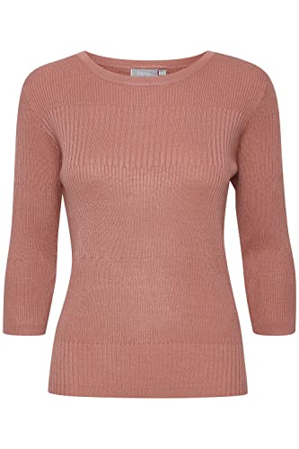 fransa FRFEGANIC 3 Pullover Strickpullover Damen Feinstrick Pullover mit Rundhalsausschnitt Regular-Fit, Größe:L, Farbe:Ash Rose (171514) von fransa