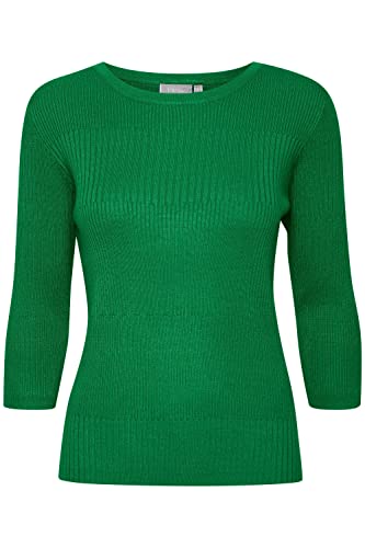 fransa FRFEGANIC 3 Pullover Strickpullover Damen Feinstrick Pullover mit Rundhalsausschnitt Regular-Fit, Größe:L, Farbe:Jolly Green (186030) von fransa