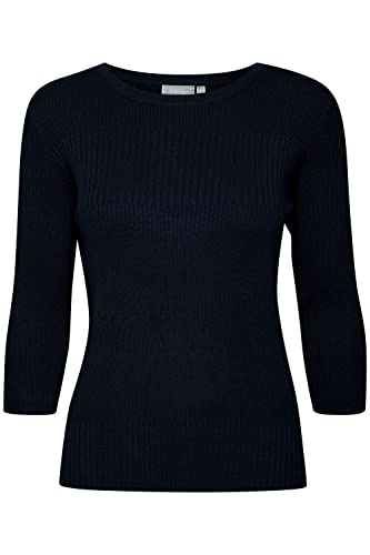 fransa FRFEGANIC 3 Pullover Strickpullover Damen Feinstrick Pullover mit Rundhalsausschnitt Regular-Fit, Größe:M, Farbe:Navy Blazer (193923) von fransa