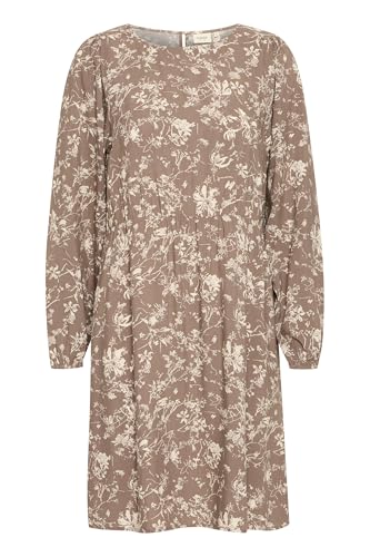 fransa FRFLOWY Damen Freizeitkleid Kleid A-Linien-Kleid Rundhals Casual Regular fit, Größe:XL, Farbe:Walnut AOP AO24 01F (203943) von fransa