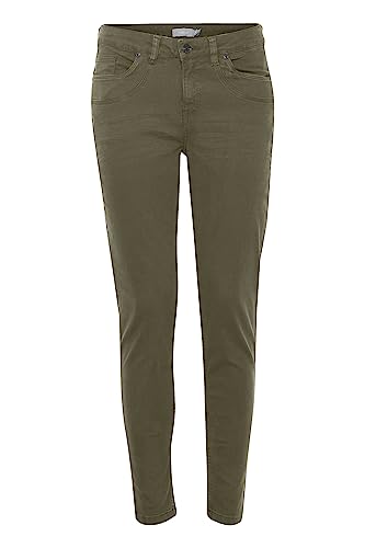 fransa FRFOTWILL 2 Pants Damen Jeans Denim Hose mit Gürtelschlaufen aus Baumwolle mit Stretch-Anteil Tight-Fit, Größe:40, Farbe:Dusty Olive (180515) von fransa