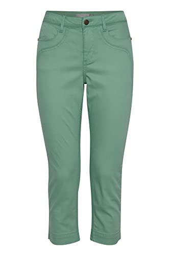 fransa FRFOTWILL 3 Capri Pants Damen Cargo Hose mit Gürtelschlaufen Tight-Fit, Größe:38, Farbe:Malachite Green (165917) von fransa