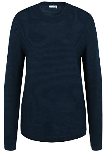 fransa FRFXTONE Damen Strickpullover Grobstrick Pullover mit Rundhalsausschnitt, Größe:L, Farbe:Dark Peacoat (194010) von fransa