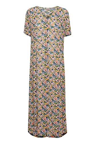 fransa FRIRIS DR 3 Damen Freizeitkleid Kleid Kurzarm mit floralem Allover-Print Regular-Fit, Größe:M, Farbe:Peach Blossom Mix (201202) von fransa