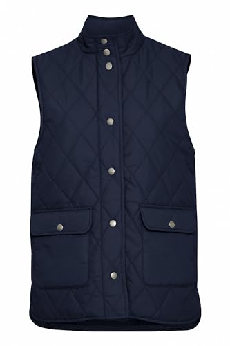 fransa FRLENNI VEST 1 Damen Steppweste Weste teilweise wattiert Stehkragen 100% Polyester regular fit, Größe:M, Farbe:Navy Blazer (193923) von fransa