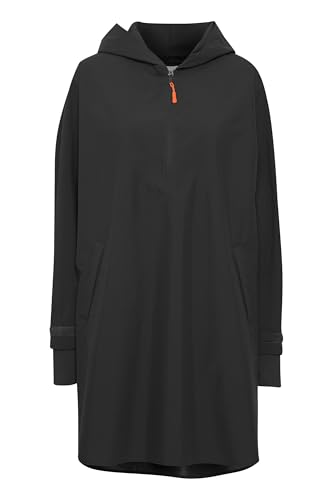 fransa FRLUNA Damen Windbreaker Übergangsjacke Regenjacke mit Kapuze Reißverschluss Taschen reflektierende Elemente oversize, Größe:L/XL, Farbe:Black (200113) von fransa