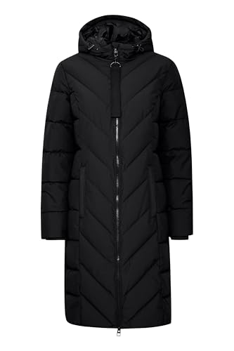 fransa FRMAISE Damen Winterjacke Steppmantel Damenjacke Mantel mit Kapuze Reißverschluss regular fit, Größe:L, Farbe:Black (200113) von fransa