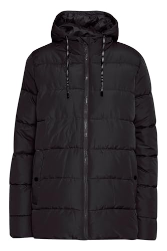 fransa FRMabelle Damen Jacke Steppjacke Winterjacke mit Kapuze Kordelzug Eingrifftaschen Regular fit, Größe:M, Farbe:Black (200113) von fransa