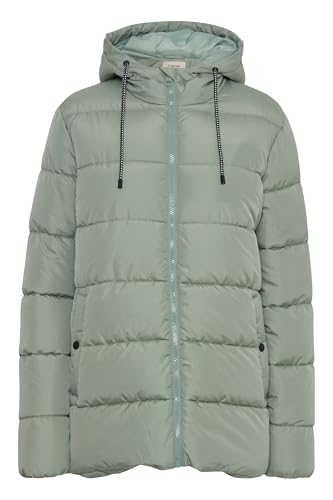 fransa FRMabelle Damen Jacke Steppjacke Winterjacke mit Kapuze Kordelzug Eingrifftaschen Regular fit, Größe:M, Farbe:Green Bay (165810) von fransa