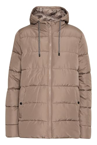 fransa FRMabelle Damen Jacke Steppjacke Winterjacke mit Kapuze Kordelzug Eingrifftaschen Regular fit, Größe:M, Farbe:Walnut (181112) von fransa