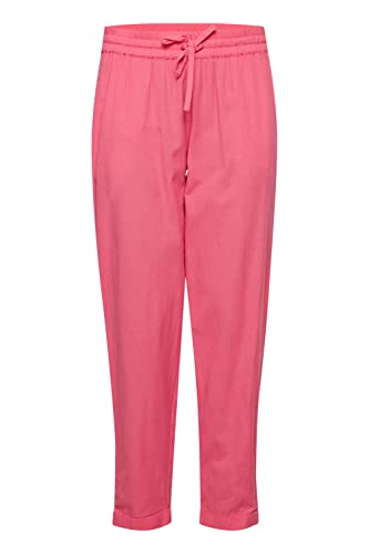 fransa FRMaddie Damen Leinenhose Hose Stoffhose Leinen Mix mit Kordeln Regular Fit Mid Waist, Größe:S, Farbe:Camellia Rose Melange (1719301) von fransa