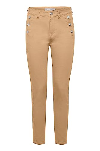 fransa FRMax Damen Chino Hose Stoffhose 5-Pocket Toyo Tight Fit Mid Waist, Größe:36, Farbe:Tannin (171320) von fransa