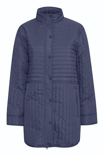 fransa FRMelisse Damen Steppjacke Übergangsjacke Jacke mit Eingrifftaschen Stehkragen Reißverschluss Druckknöpfe Regular fit, Größe:S, Farbe:Vintage Indigo (193929) von fransa