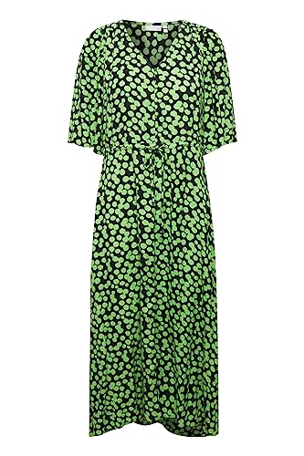 fransa FRNEMMA Damen Freizeitkleid Kleid mit Knopfverschluss und Schnürung an der Taille, Größe:M, Farbe:Forest Shade Mix AOP E (201926) von fransa