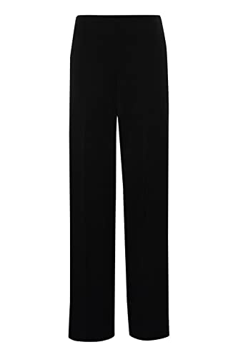 fransa FRNola Damen Hose Stoffhose Pant Regular Fit Mid Waist Wide Leg, Größe:40, Farbe:Black (200113) von fransa