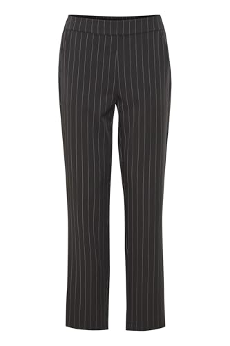 fransa FRPAMILA Damen Hose Stoffhose Lange Hose Nadelstreifen Gummizug Regular fit, Größe:38, Farbe:Phantom Mix (200111) von fransa