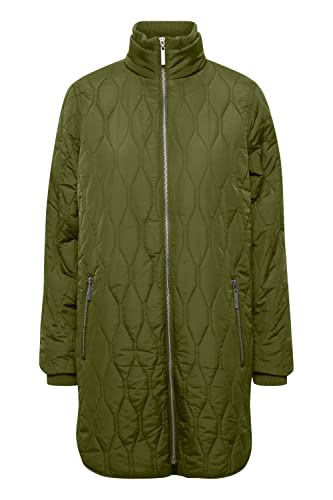 fransa FRQUILT Damen Steppjacke Übergangsjacke Jacke leicht gefüttert Reißverschluss an den Seiten elastische Bündchen Reißverschluss-Taschen, Größe:XS, Farbe:Olive Night (190515) von fransa