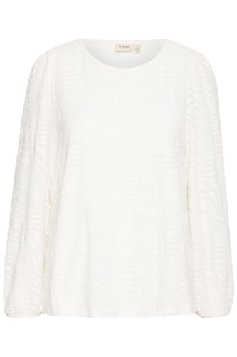 fransa FRRie Damen Bluse Shirtbluse Shirt mit Rundhals leicht elastisch Loose fit, Größe:M, Farbe:Antique (110602) von fransa