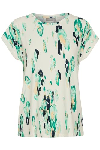 fransa FRSEEN Damen T-Shirt Shirt Kurzarm Rundhals Gemustert Regular fit, Größe:S, Farbe:Brook Green AOP MS24 02B (202835) von fransa