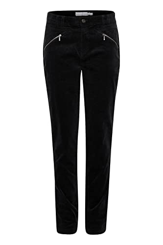 fransa FRTean Damen Hose Stoffhose Cordhose mit Stretch Tokyo Tight Fit Mid Waist, Größe:36, Farbe:Black (200113) von fransa