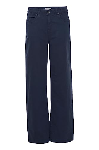 fransa FRTwill Damen Jeans Denim Hose mit Stretch 5-Pocket Wide Leg Tight Fit High Waist, Größe:36, Farbe:Navy Blazer (193923) von fransa