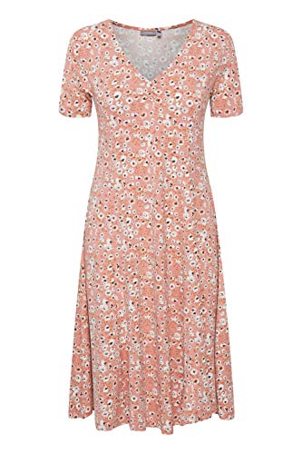 fransa FRVEDOT Damen Freizeitkleid Kleid knieumspielt mit V-Ausschnitt und Print Muster, Größe:2XL, Farbe:Misty Rose Mix (200515) von fransa