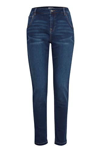 fransa FRVilja Damen Jeans Denim Hose Jeanshose 5-Pocket Relaxed Fit Mid Waist, Größe:40, Farbe:Indigo Blue Denim (200070) von fransa