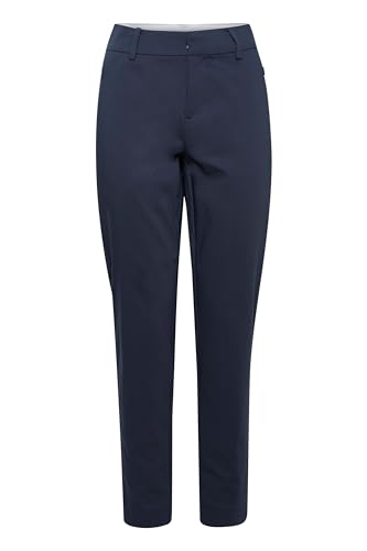 fransa FRVita Damen Stoffhose Hose Pants mit Reißverschlusstaschen Gürtelschlaufen Baumwollmischung Slim fit, Größe:46, Farbe:Dark Peacoat (194010) von fransa