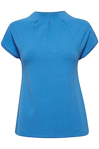 fransa FRZASKATER Damen T-Shirt Kurzarm Shirt Rundhalsausschnitt Kurze Ärmel mit überschnittener Schulter und hochabschließendem Kragen, Größe:XL, Farbe:Daphne (184045) von fransa