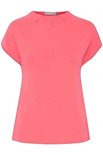 fransa FRZASKATER Damen T-Shirt Kurzarm Shirt Rundhalsausschnitt Kurze Ärmel mit überschnittener Schulter und hochabschließendem Kragen, Größe:2XL, Farbe:Camellia Rose (171930) von fransa