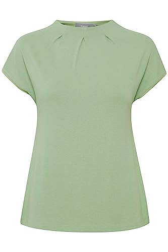 fransa FRZASKATER Damen T-Shirt Kurzarm Shirt Rundhalsausschnitt Kurze Ärmel mit überschnittener Schulter und hochabschließendem Kragen, Größe:2XL, Farbe:Forest Shade (156423) von fransa