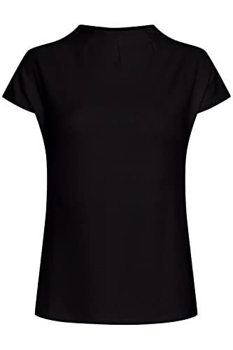 fransa FRZASKATER Damen T-Shirt Kurzarm Shirt Rundhalsausschnitt Kurze Ärmel mit überschnittener Schulter und hochabschließendem Kragen, Größe:M, Farbe:(NOOS) Black (60096) von fransa