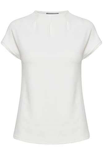 fransa FRZASKATER Damen T-Shirt Kurzarm Shirt Rundhalsausschnitt Kurze Ärmel mit überschnittener Schulter und hochabschließendem Kragen, Größe:M, Farbe:Antique (110602) von fransa