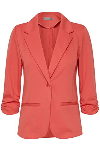 fransa FRZablazer Damen Blazer Kurzblazer Jacke mit Stretch Geraffte Ärmel mit Taschen, Größe:L, Farbe:Rose of Sharon (171635) von fransa