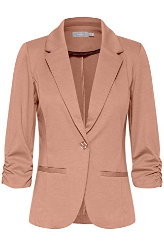 fransa FRZablazer Damen Blazer Kurzblazer Jacke mit Stretch Geraffte Ärmel mit Taschen, Größe:L, Farbe:Doeskin (151308) von fransa