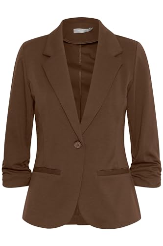 fransa FRZablazer Damen Blazer Kurzblazer Jacke mit Stretch Geraffte Ärmel mit Taschen, Größe:XS, Farbe:Carafe (191116) von fransa
