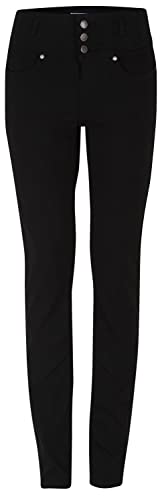 fransa FRZalin Damen Hose Stoffhose Jeans Pant 5-Pocket mit Stretch Slim Fit, Größe:42, Farbe:(NOOS) Black (60096) von fransa