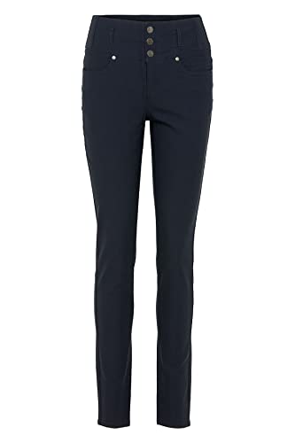 fransa FRZalin Damen Hose Stoffhose Jeans Pant 5-Pocket mit Stretch Slim Fit, Größe:44, Farbe:(NOOS) Dark Peacoat (60468) von fransa