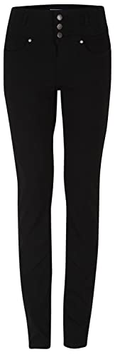 fransa FRZalin Damen Hose Stoffhose Jeans Pant 5-Pocket mit Stretch Slim Fit, Größe:34, Farbe:(NOOS) Black (60096) von fransa
